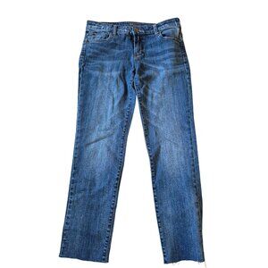 Kut from the Kloth Women's Straight Leg Mid Rise Blue Jeans Size 4 Casual Simple